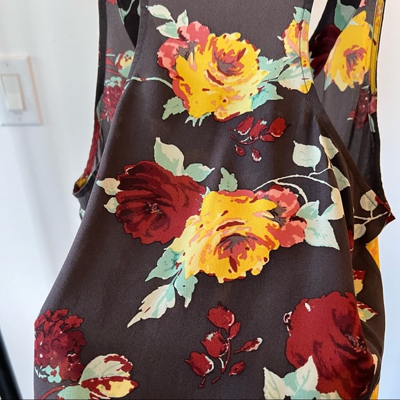 Ella Moss silk floral tank | Purple with pattern, S - Picture 4 of 7